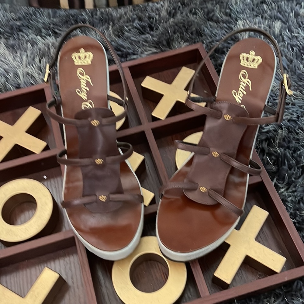 Juicy Couture Wedge Sandal - Size 40 -Chocolate Brown - Nearly New - Picture 6 of 6